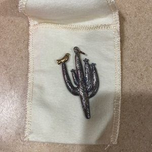 James Avery saguaro pendant with bronze bird